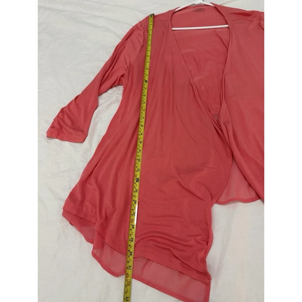 Lane Bryant Women's Open Front Cardigan Blouse Size 18 / 20 Coral Pink Top